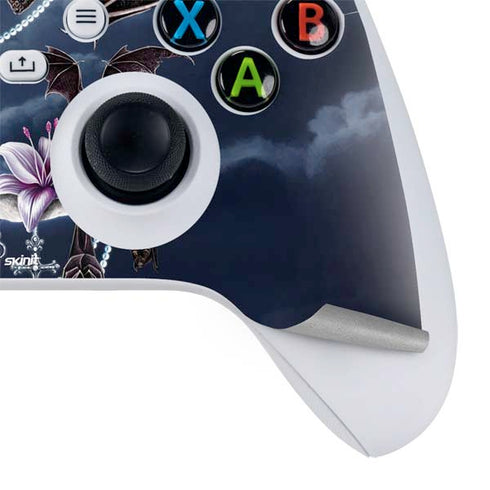 Gothic Moon with Bats and Flowers by Sarah Richter Xbox Series S Controller Skin